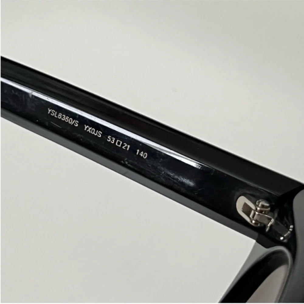 SAINT LAURENT Acetate Tortoise Sunglasses Black Smoke Tan